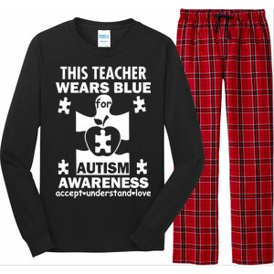 This Teacher Wears Blue Autism Awareness Long Sleeve Pajama Set