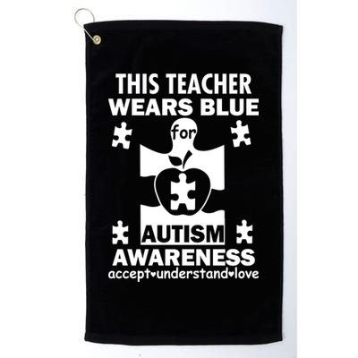 This Teacher Wears Blue Autism Awareness Platinum Collection Golf Towel