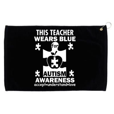 This Teacher Wears Blue Autism Awareness Grommeted Golf Towel