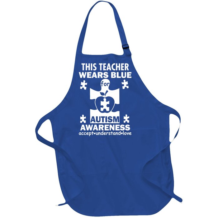 This Teacher Wears Blue Autism Awareness Full-Length Apron With Pockets