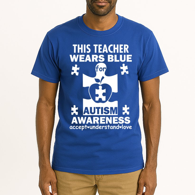 This Teacher Wears Blue Autism Awareness Tall T-Shirt