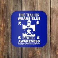 This Teacher Wears Blue Autism Awareness Coaster