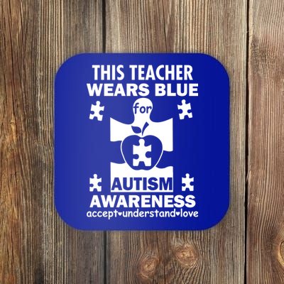 This Teacher Wears Blue Autism Awareness Coaster