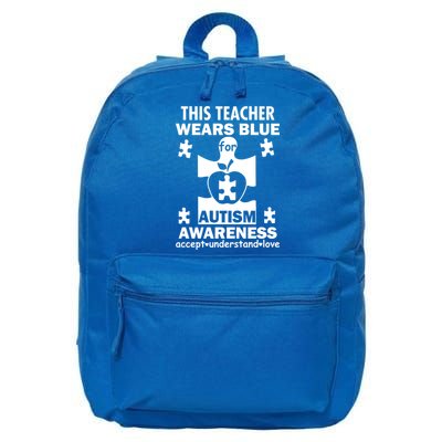 This Teacher Wears Blue Autism Awareness 16 in Basic Backpack