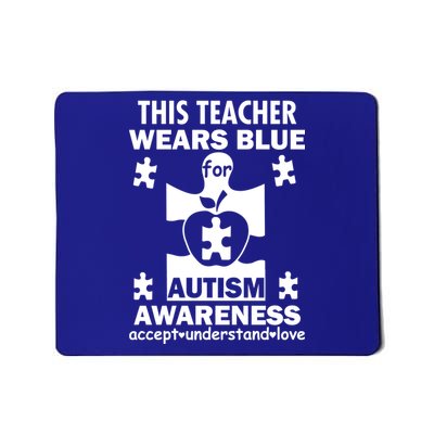 This Teacher Wears Blue Autism Awareness Mousepad