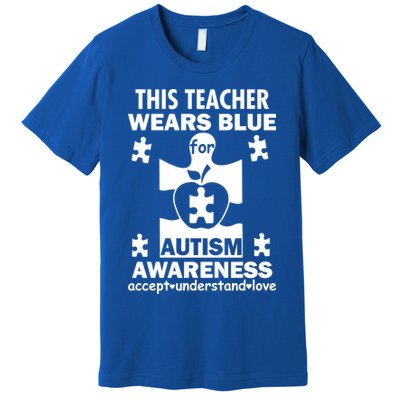 This Teacher Wears Blue Autism Awareness Premium T-Shirt