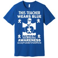 This Teacher Wears Blue Autism Awareness Premium T-Shirt