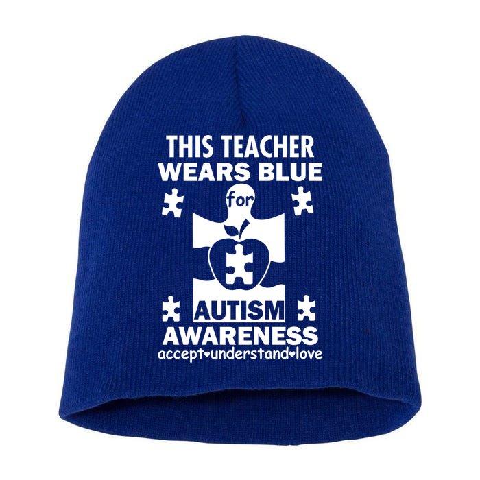 This Teacher Wears Blue Autism Awareness Short Acrylic Beanie