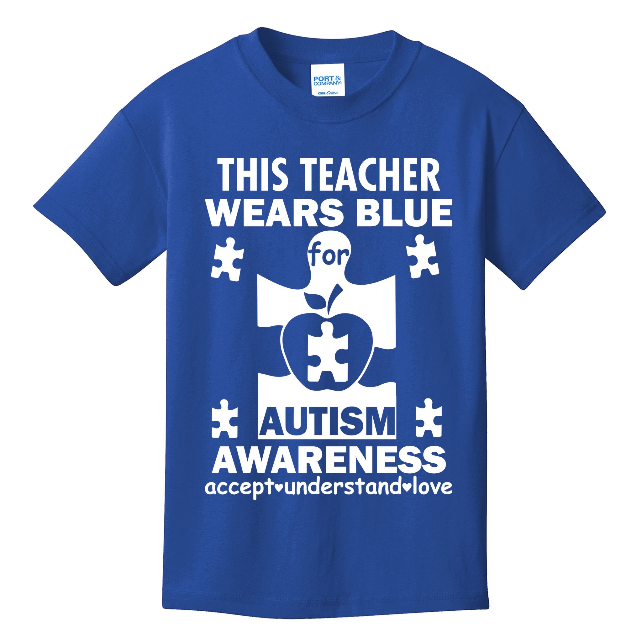 This Teacher Wears Blue Autism Awareness Kids T-Shirt