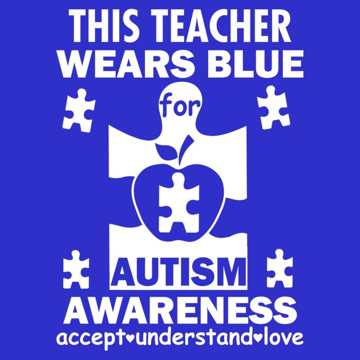 This Teacher Wears Blue Autism Awareness Zip Tote Bag