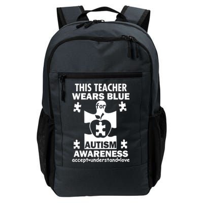 This Teacher Wears Blue Autism Awareness Daily Commute Backpack