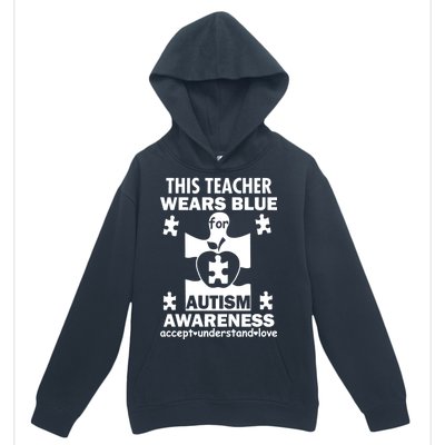 This Teacher Wears Blue Autism Awareness Urban Pullover Hoodie