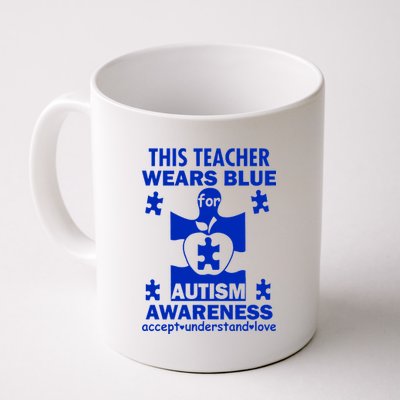 This Teacher Wears Blue Autism Awareness Coffee Mug