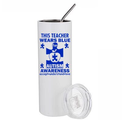 This Teacher Wears Blue Autism Awareness Stainless Steel Tumbler