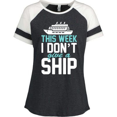 This Week I Don't Give A Ship Enza Ladies Jersey Colorblock Tee