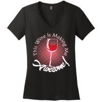 This Wine Is Making Me Awesome Women's V-Neck T-Shirt