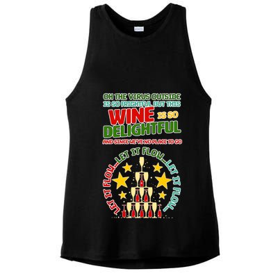 This Wine is So Delightful Let it Flow Let it Flow Let it Flow Ladies PosiCharge Tri-Blend Wicking Tank