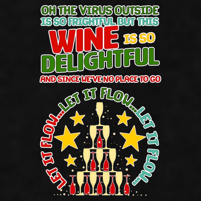 This Wine is So Delightful Let it Flow Let it Flow Let it Flow Ladies PosiCharge Tri-Blend Wicking Tank
