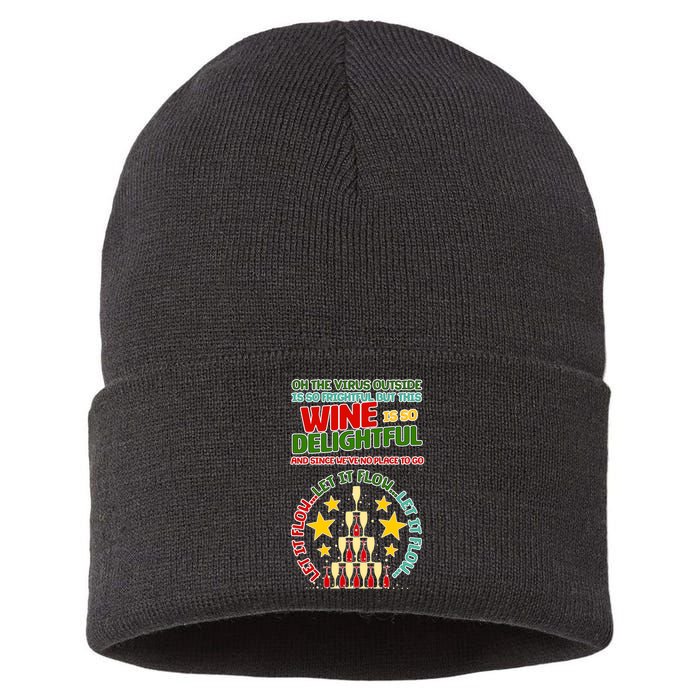 This Wine is So Delightful Let it Flow Let it Flow Let it Flow Sustainable Knit Beanie