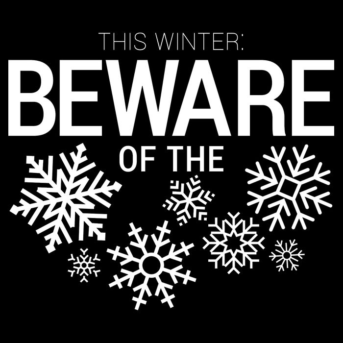 This Winter: Beware Of The Snowflakes Cropped Pullover Crew