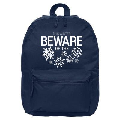 This Winter: Beware Of The Snowflakes 16 in Basic Backpack