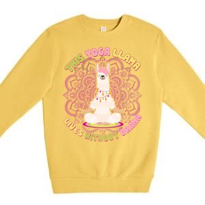 This Yoga Llama Lives Without Drama Premium Crewneck Sweatshirt