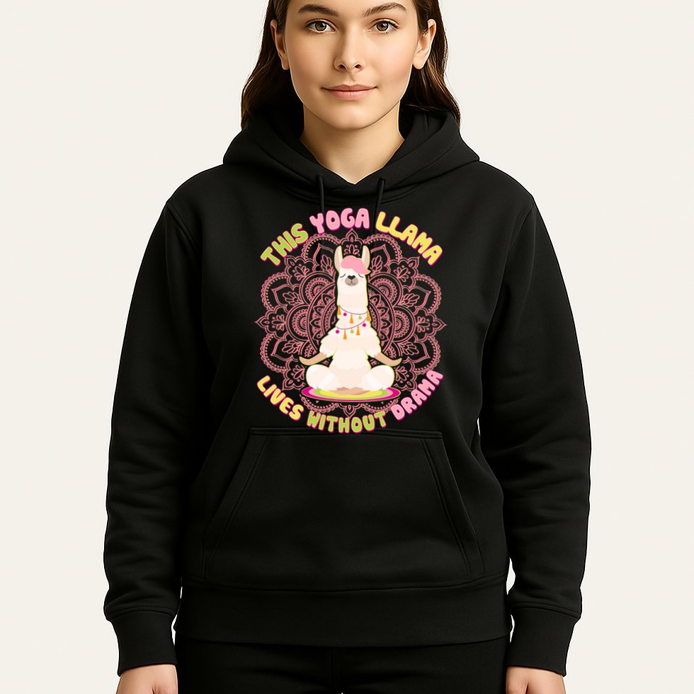 This Yoga Llama Lives Without Drama Hoodie