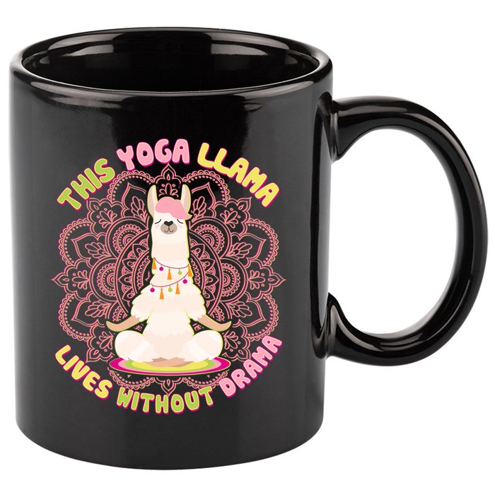 This Yoga Llama Lives Without Drama 11oz C Handle Ceramic Mug