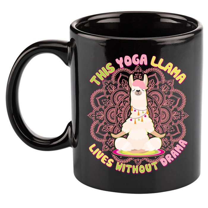 This Yoga Llama Lives Without Drama 11oz C Handle Ceramic Mug