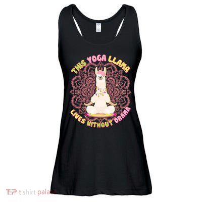 This Yoga Llama Lives Without Drama Ladies Essential Flowy Tank