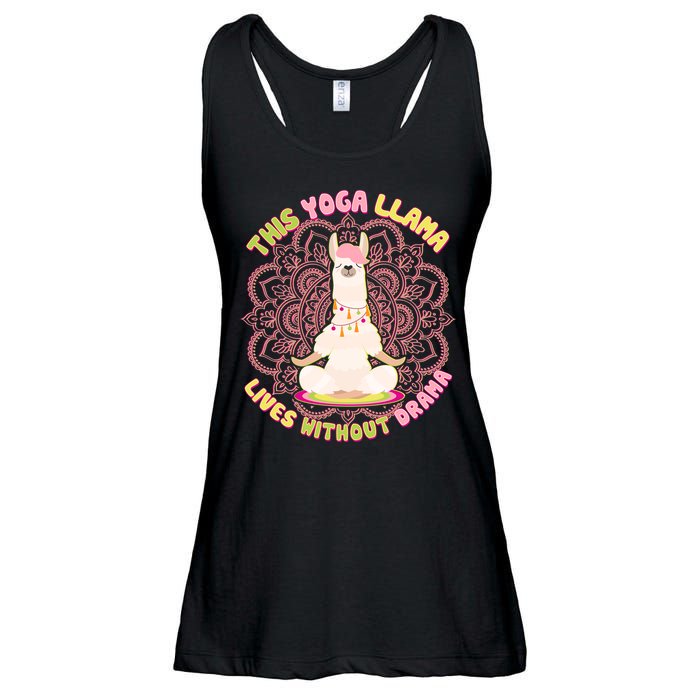 This Yoga Llama Lives Without Drama Ladies Essential Flowy Tank