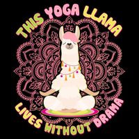 This Yoga Llama Lives Without Drama Flatbill Hat