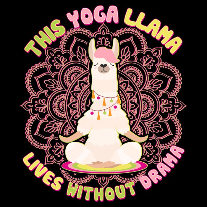 This Yoga Llama Lives Without Drama Flatbill Hat