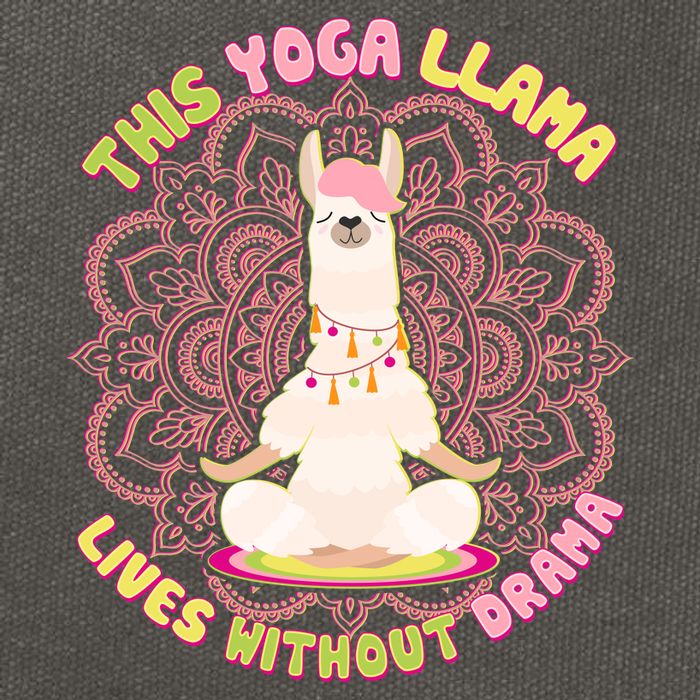 This Yoga Llama Lives Without Drama Cotton Canvas Backpack