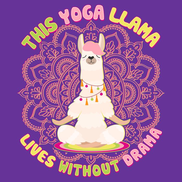 This Yoga Llama Lives Without Drama Cooling Performance Long Sleeve Crew