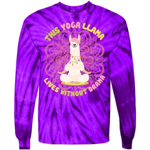 This Yoga Llama Lives Without Drama Tie-Dye Long Sleeve Shirt