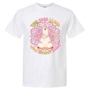 This Yoga Llama Lives Without Drama Garment-Dyed Heavyweight T-Shirt