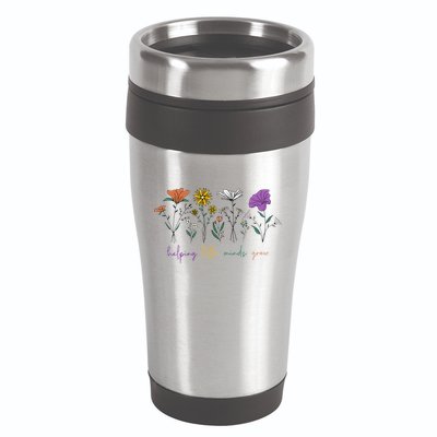 Teacher Helping Little Minds Grow Back To School Wildflower 16oz Travel Tumbler