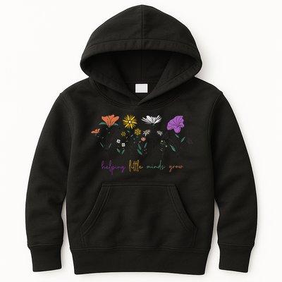 Teacher Helping Little Minds Grow Back To School Wildflower Kids Hoodie