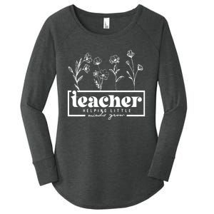 Teachers Helping Little Minds Women's Perfect Tri Tunic Long Sleeve Shirt