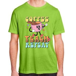 Teachers Happy Last Day Of School Coffee Teach Repeat Gift Adult ChromaSoft Performance T-Shirt