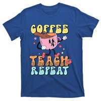 Teachers Happy Last Day Of School Coffee Teach Repeat Gift T-Shirt