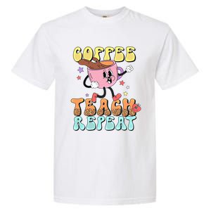 Teachers Happy Last Day Of School Coffee Teach Repeat Gift Garment-Dyed Heavyweight T-Shirt