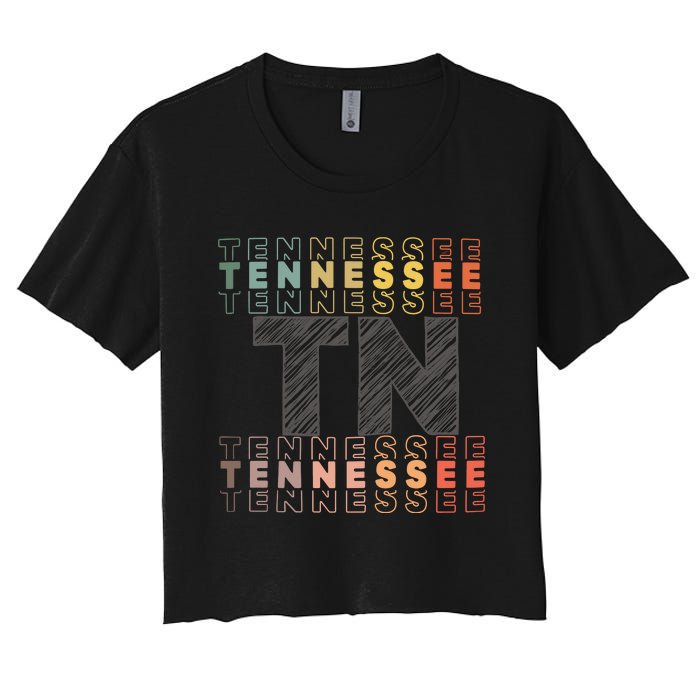 Tennessee Home Lightweight Cotton Tn State Women's Crop Top Tee