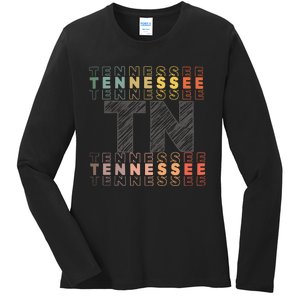 Tennessee Home Lightweight Cotton Tn State Ladies Long Sleeve Shirt