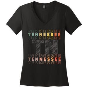 Tennessee Home Lightweight Cotton Tn State Women's V-Neck T-Shirt