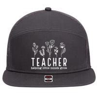 Teacher Helping Little Minds Grow 7 Panel Mesh Trucker Snapback Hat