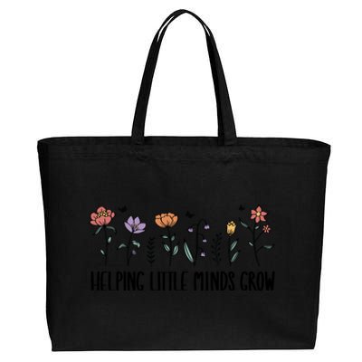 Teacher Helping Little Minds Grow Cotton Canvas Jumbo Tote