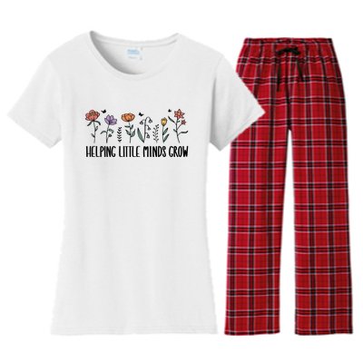 Teacher Helping Little Minds Grow Women's Flannel Pajama Set