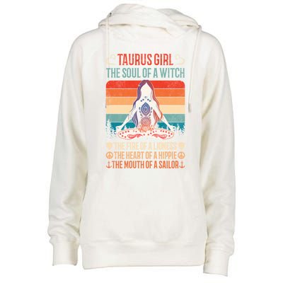 Taurus Horoscope Lover Zodiac Astrological Sign Gift Womens Funnel Neck Pullover Hood